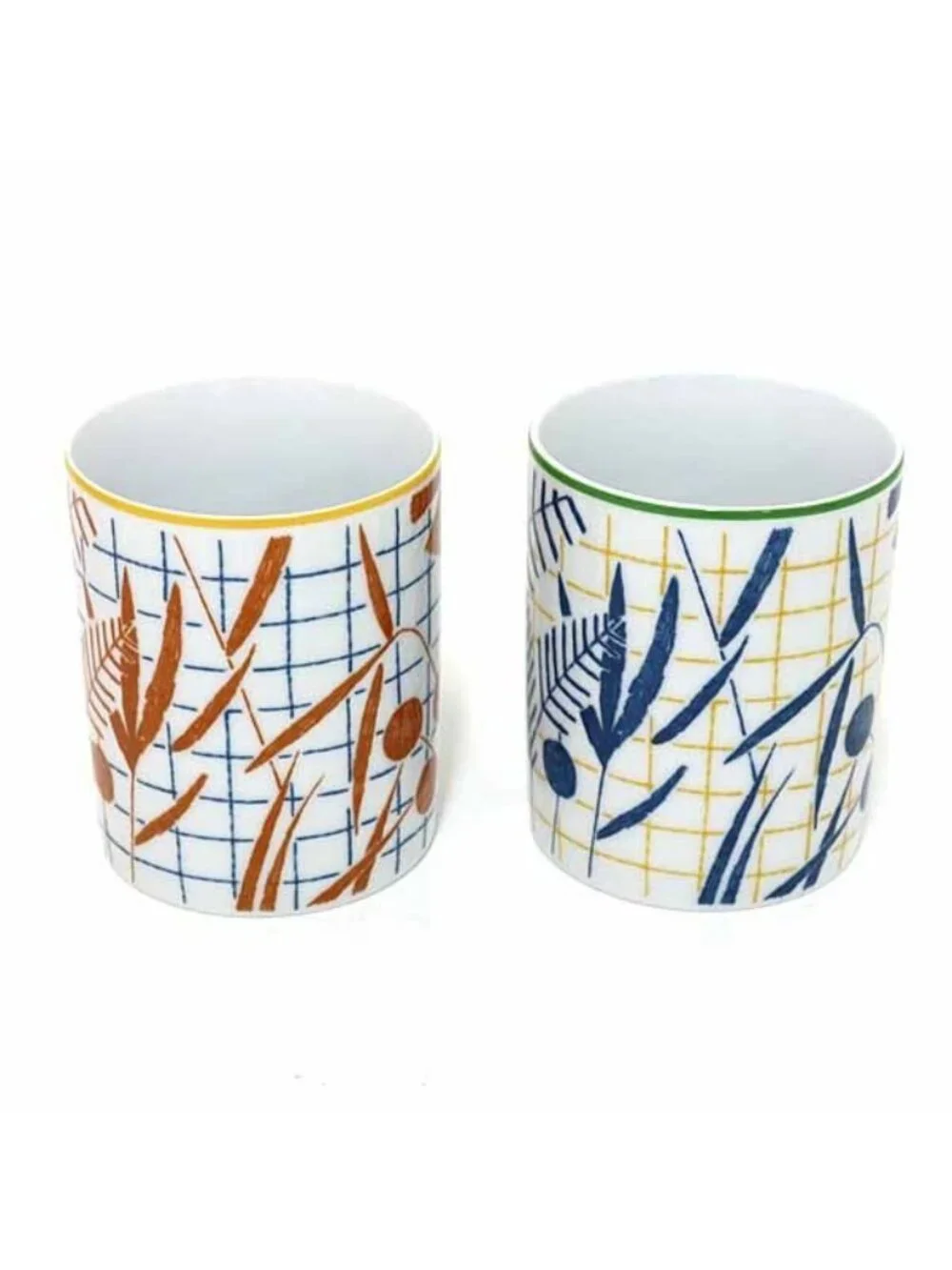 Hermes Mug <walk In The Garden> Set Of 2 Mugs Porcelain P Blue